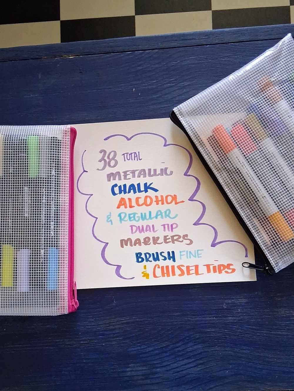 38 Dual Tip Alcohol, CHALK, Metallic & Regular Markers - Assorted Colors